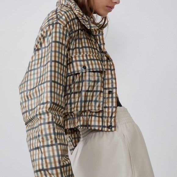 Zara Multicolor Plaid Bomber Jacket - Picture 2 of 7